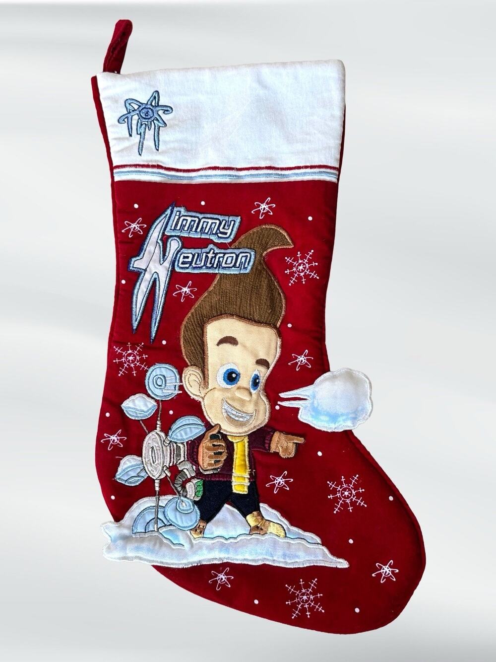 Vintage Nickelodeon Jimmy Neutron Holiday Stocking 2003 Kids Christmas 16”
